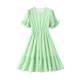 Mint Green Ruffled Sleeve Tiered Dress