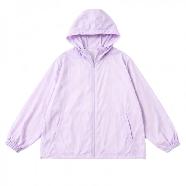 Lavender Hooded Lightweight Windbreaker